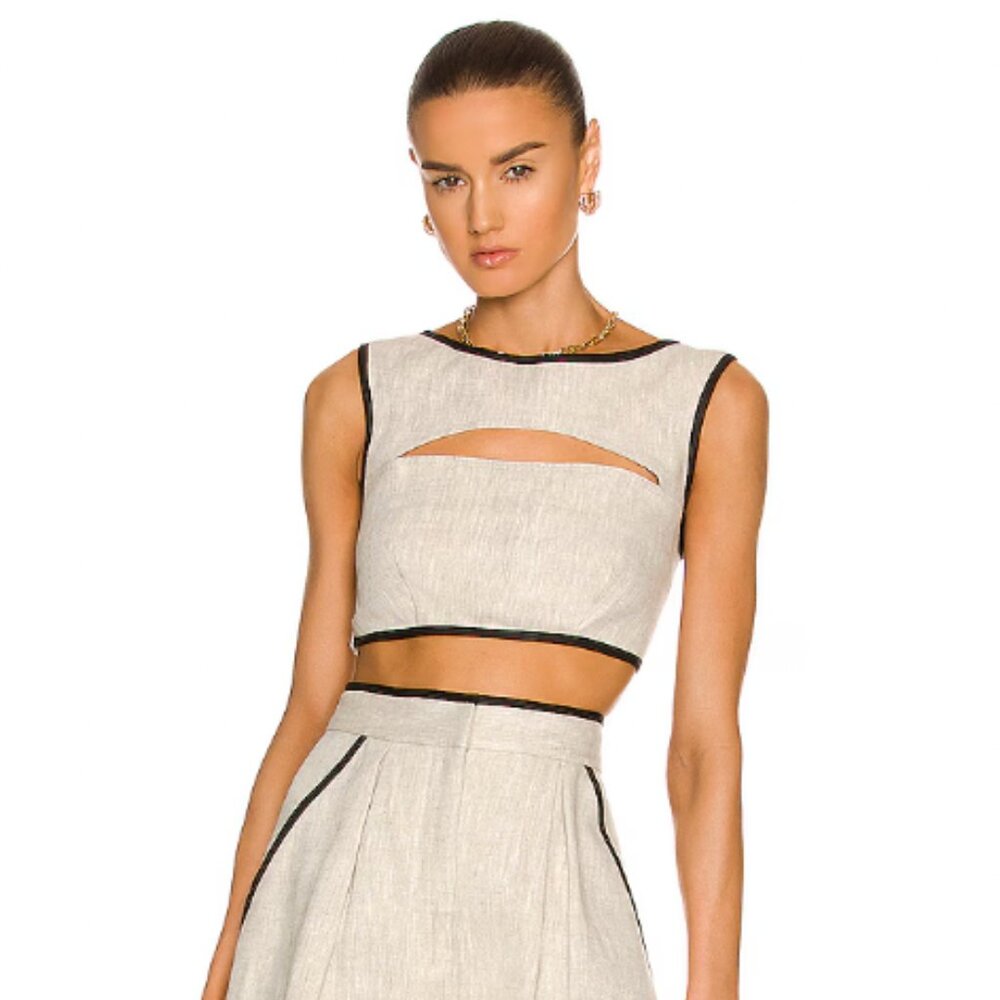 Matthew Baruch Bound Cutout Crop Top sz 1